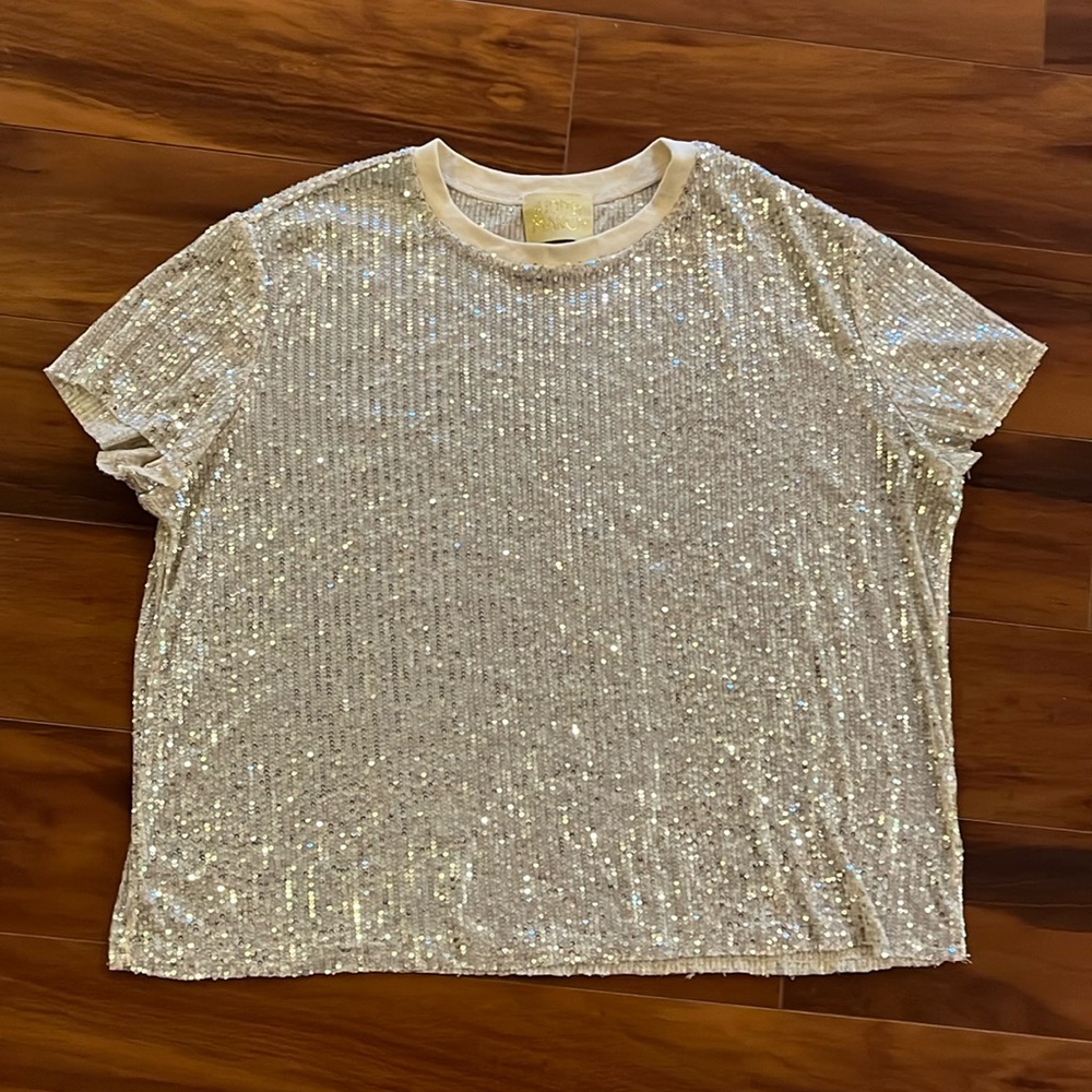 Judith March Gold Sequin Top Size Large